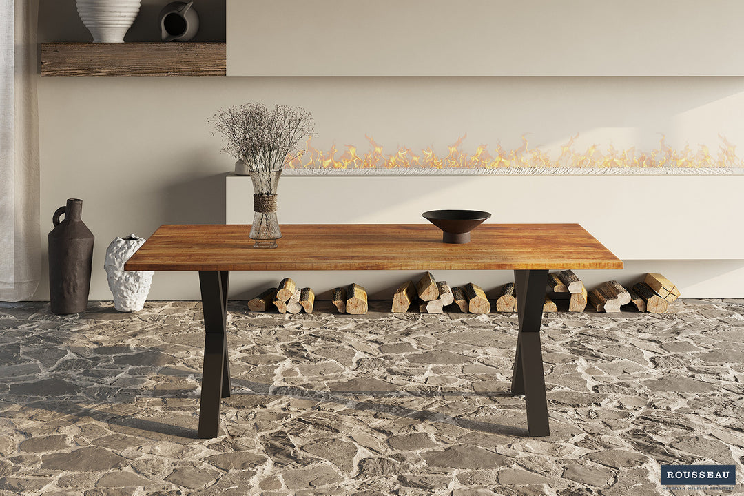 Rousseau - Tafel Elena 200 cm Rechthoekig Mango hout - 76x200x100cm