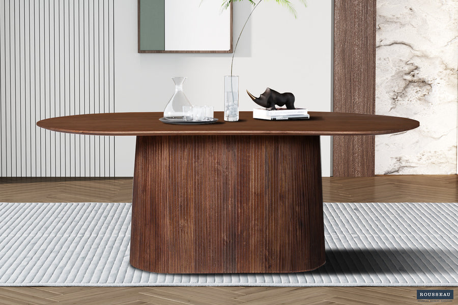 Rousseau - Tafel Miguel 200 cm Ovaal Mango hout Lichtbruin - 76x200x100 cm