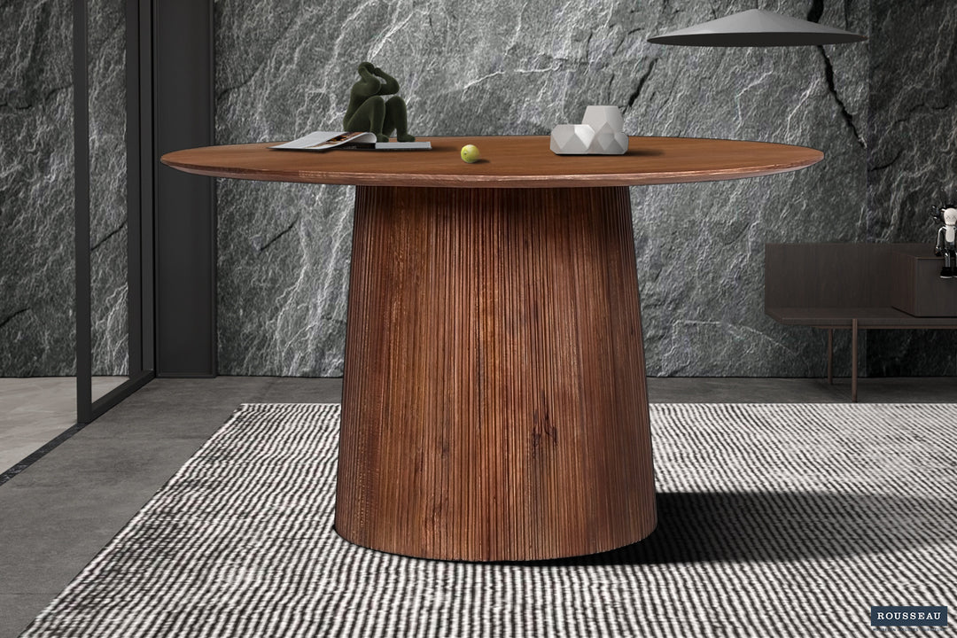 Rousseau - Tafel Miguel 130 cm Rond Mango hout Lichtbruin - 76x130x130 cm