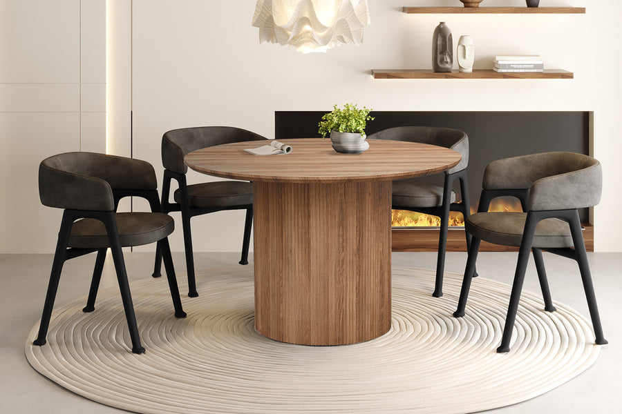 Rousseau - Tafel Lagos 120 cm Rond Decor Oude eik - 76x120x120 cm