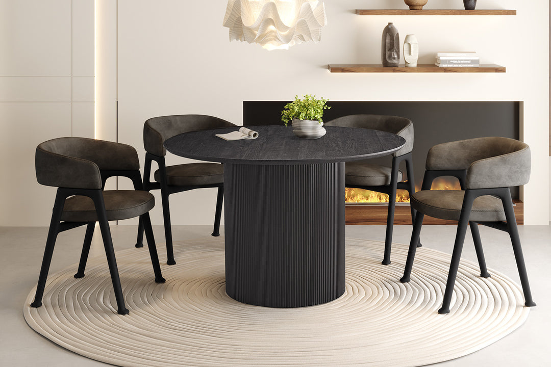 Rousseau - Tafel Lagos 120 cm Rond Decor Donkerbruin - 76x120x120 cm