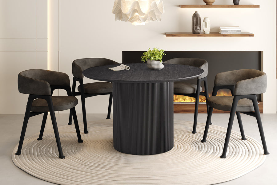 Rousseau - Tafel Lagos 120 cm Rond Decor Donkerbruin - 76x120x120 cm