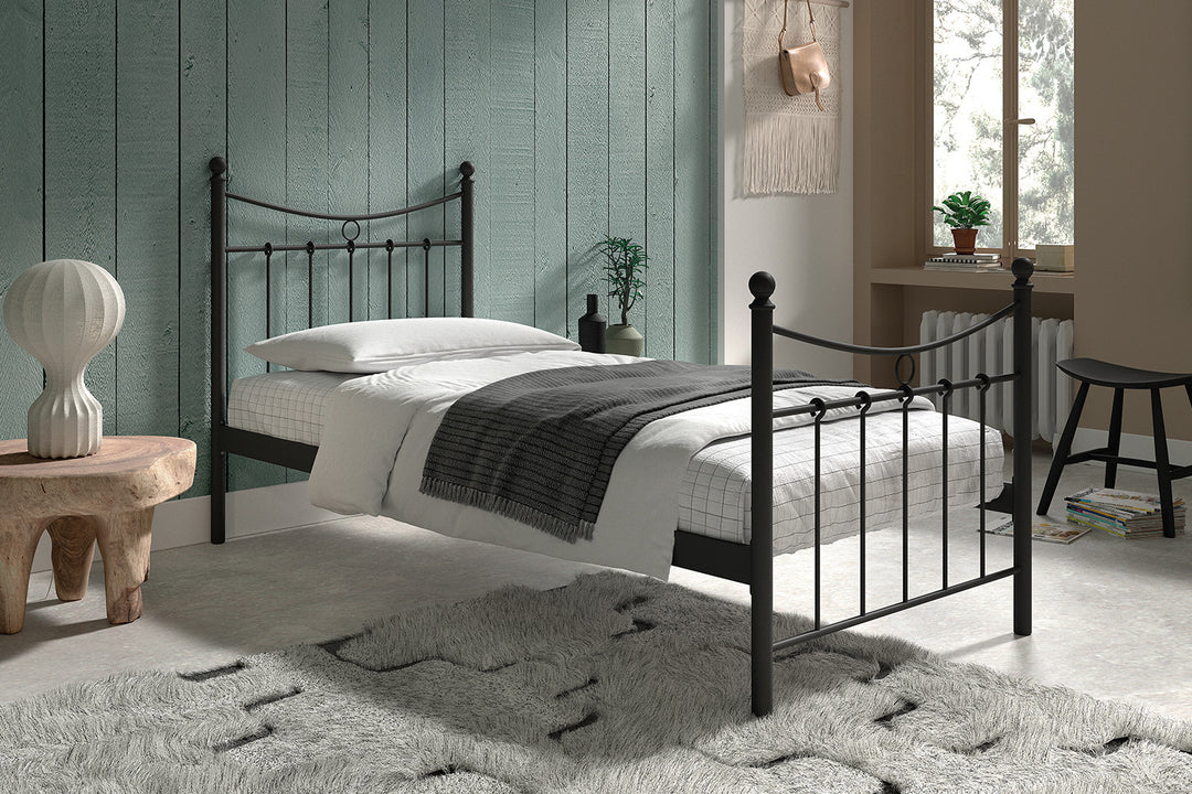 Rousseau - Bed Sacha 90x200 met lattenbodem Zwart - 86x92x208 cm