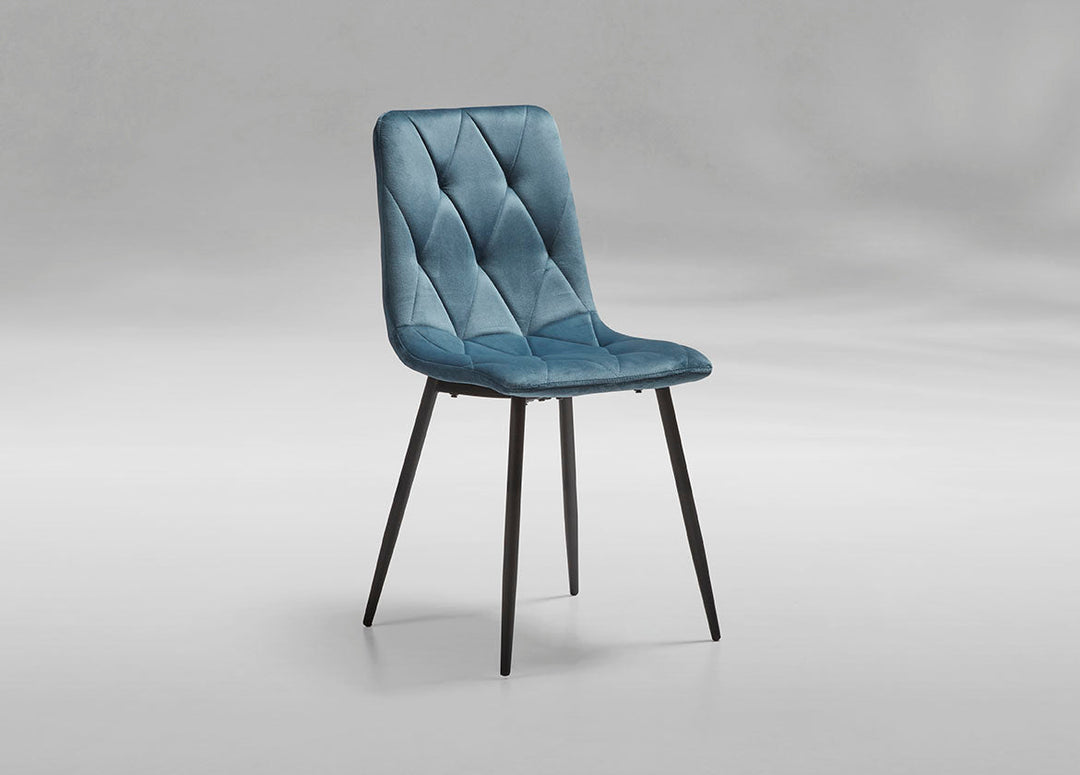 GBO - Chaise de salle à manger ST2209 - Tissu - Bleu - 40x43x44cm