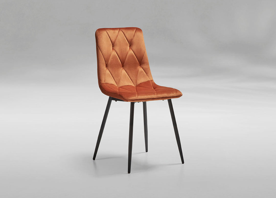 GBO - Chaise de salle à manger ST2209 - Tissu - Orange - 40x43x44cm