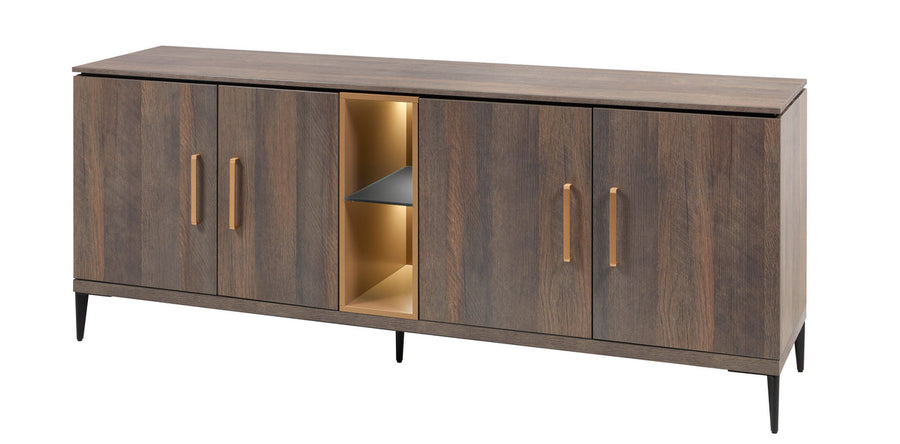 Evan - Dressoir Star - DR2 - K676 - Gouden eik/Goud - 206x84x50cm