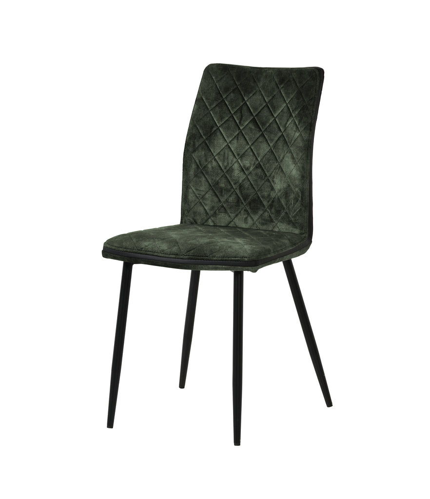 Meubar - Eetkamerstoel Corona - STCORONA2-K028-V079 5min per 2) - Vintage Velours - Groen - 45x88x57cm