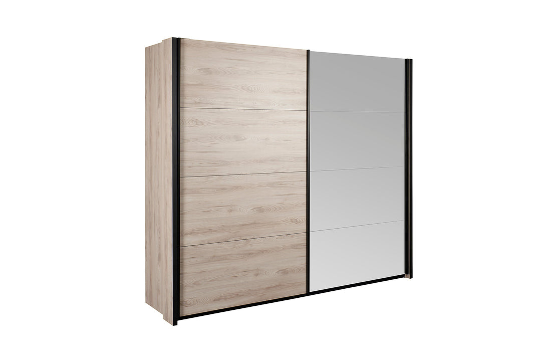 GBO - Armoire 2 portes coulissantes Sierra - Chêne Coastland - 245x219x62cm