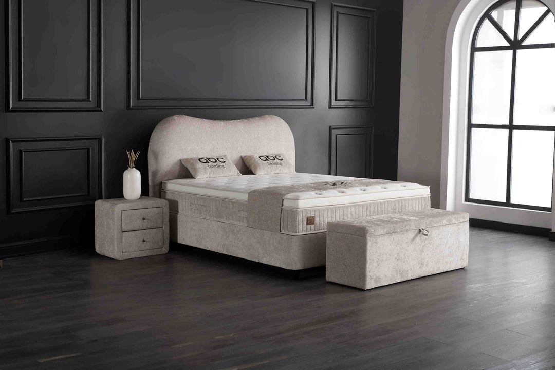 BSP - Boxspring Emily- Stof - Beige - 180x95x200cm