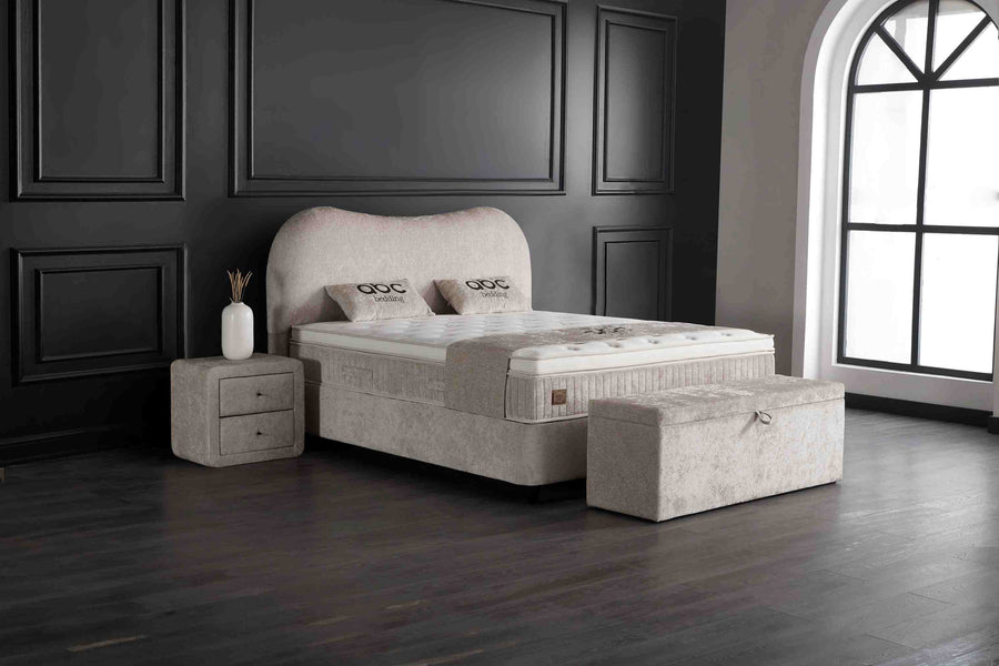 BSP - Boxspring Emily- Stof - Beige - 140x95x200cm