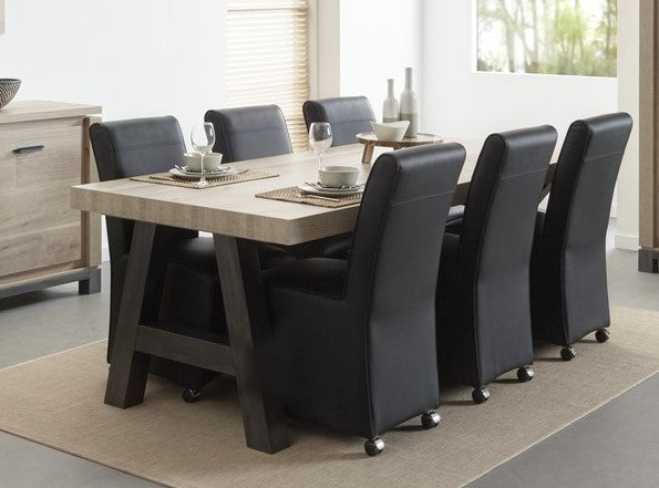 Meubar - Eettafel Jan of Tomba - T19K80-K555-K495 - K495 - Oude eik - 184x78x100cm