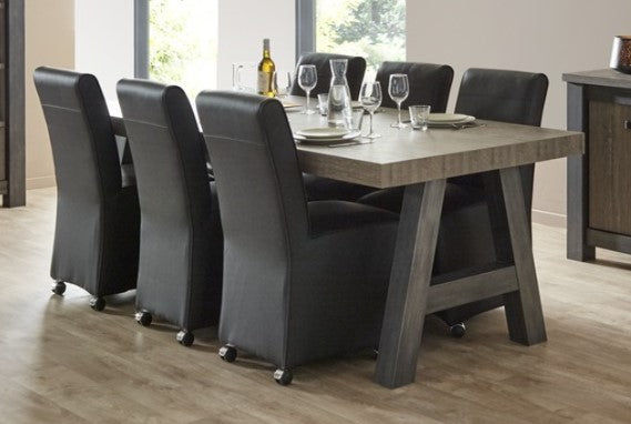 Meubar - Eettafel Mali of Papillon - T23K80-K555-K535 - K535 - Millenium Eik Donker Bruin - 225x78x100cm