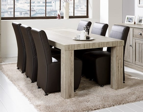 Meubar - Eettafel York - T19LL80-K550-K550 - K550 - Kristal eik licht bruin  - 184x76x100cm