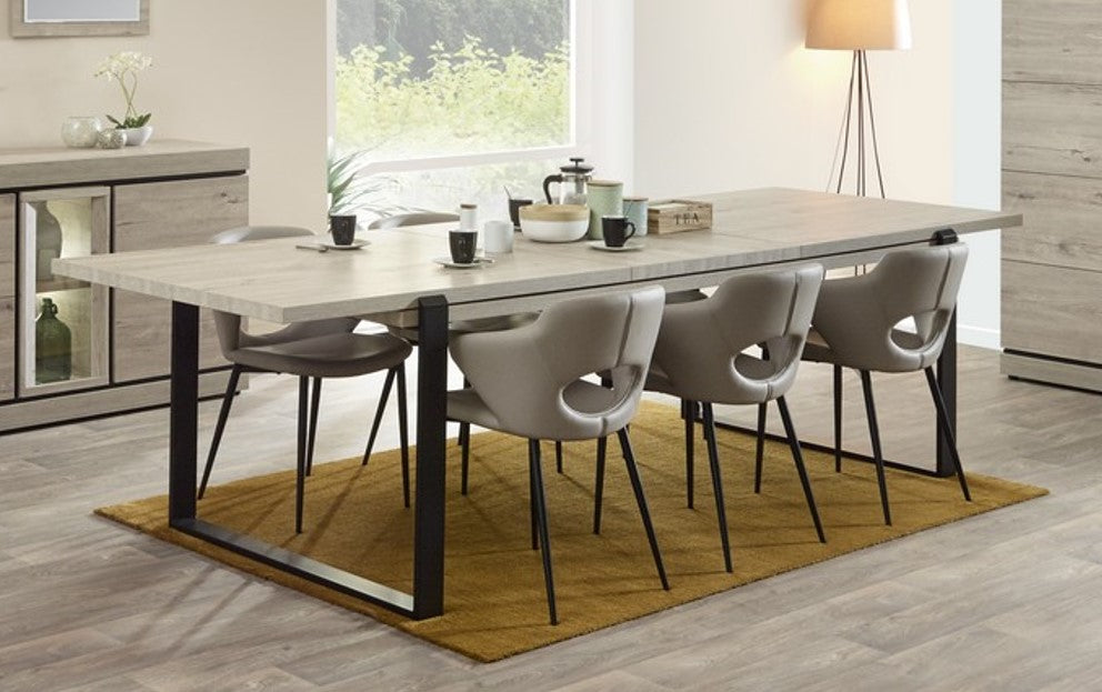 Evan - Uitschuifbare eettafel Belluno, Etna, Lucca of Richard - T23UME-K028-K540 - Millenium eik licht grijs - 226x74x100cm