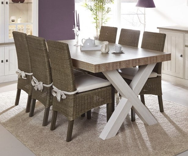 Meubar - Eettafel York - T17X80-K465-K550 - K467/K499 - Lariks/Kristal eik licht bruin  - 164x76x100cm