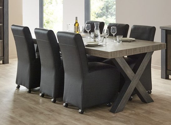 Meubar - Eettafel Mali of Papillon - T17X80-K555-K535 - K535 - Millenium Eik Donker Bruin - 164x78x100cm