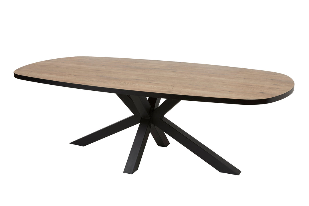 GBO - Table à manger ovale Pierro TF2101 - Chêne écarlate - 200x100x76cm