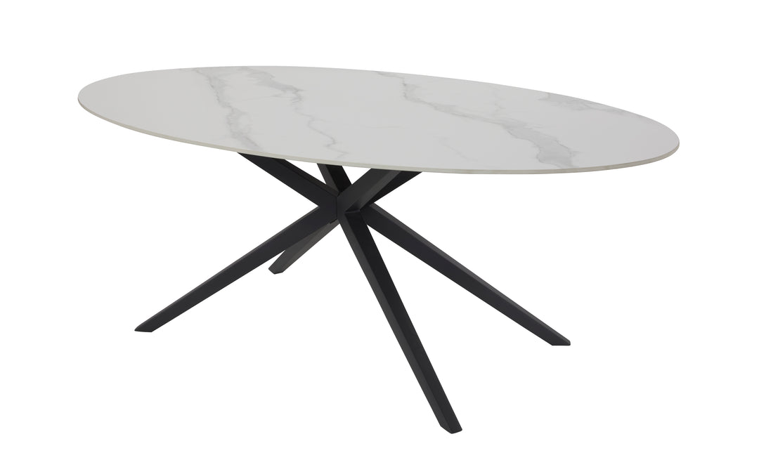 GBO - Ovale Tafel van Kera – Wit Keramiek – 240x120xh75cm