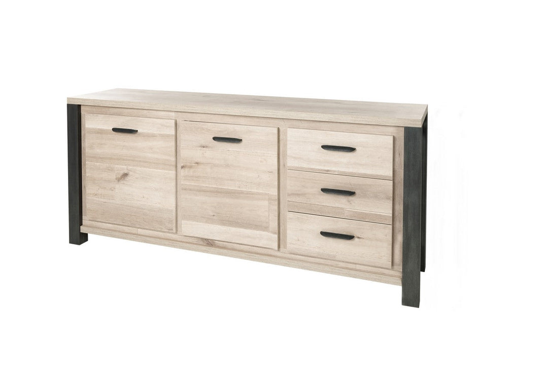 Meubar - Dressoir Tomba - DR7 - K497 - Oude Eik/Imitatie staal  - 203x90x50cm