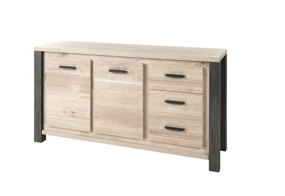 Meubar - Dressoir Tomba - DR9 - K497 - Oude Eik/Imitatie staal  - 167x90x50cm