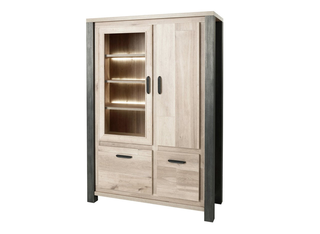 Meubar - Barkast Tomba - V6 - K497 - Oude Eik/Imitatie staal  - 130x189x50cm