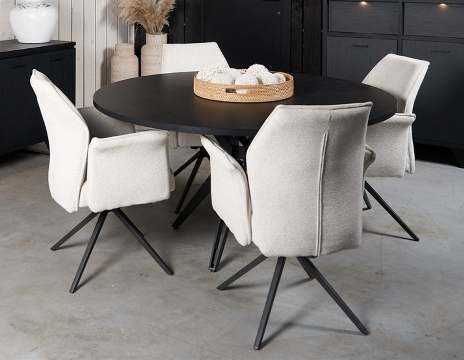 Evan - Eettafel Trieste - TOV26SXMM28-K028-K715 - Elegant black - 260x72x130cm