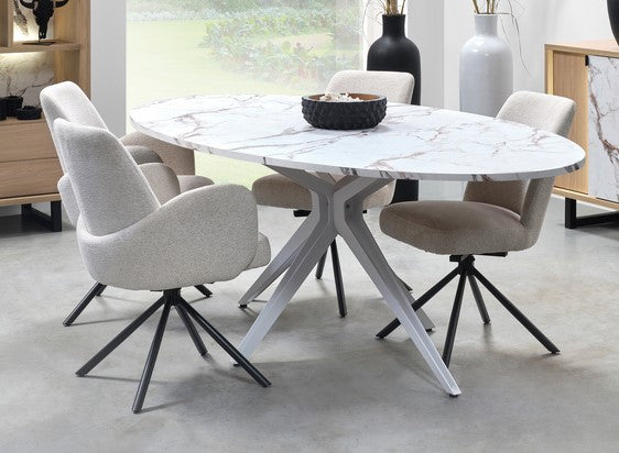 Evan - Eettafel Volterra - TOV26YMM28-K034-KCAL - Calacatta wit - 260x73x130cm