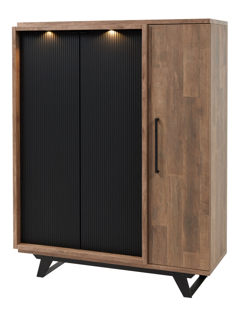 Meubar - Barkast Trentino - BAR6 - K671 - Old Teak/Matt black  - 131x167x50cm