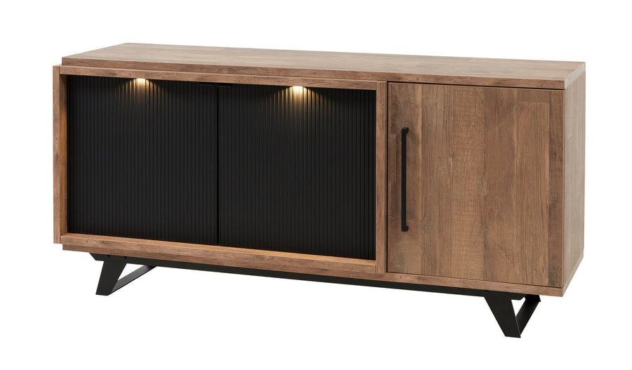 Meubar - Dressoir Trentino - DR9 - K671 - Old Teak/Matt black  - 175x83x50cm