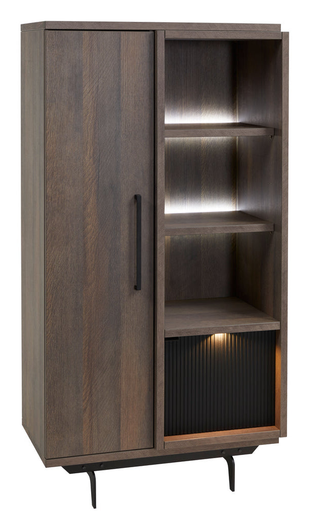 Meubar - Kolomkast Trentino - KV6L - K677 - Golden oak/Matt black  - 875x167x50cm