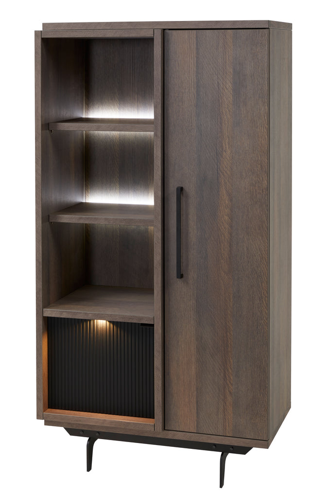 Meubar - Kolomkast Trentino - KV6R - K677 - Golden oak/Matt black  - 875x167x50cm