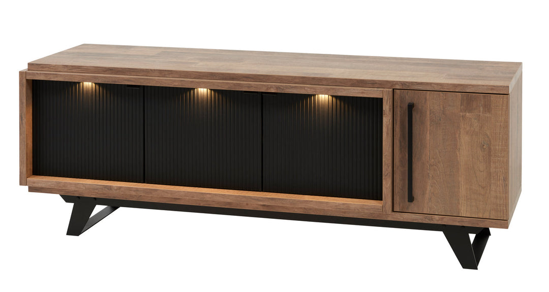 Meubar - TV-meubel  Trentino - TV7 - K671 - Old Teak/Matt black  - 175x63x50cm