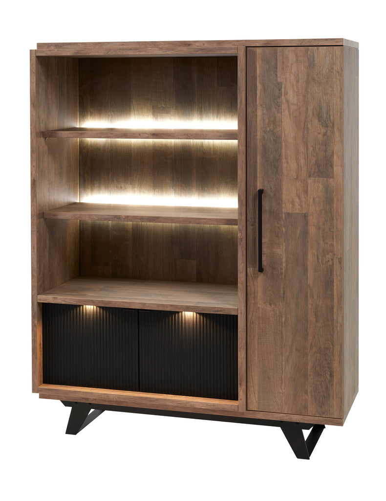 Meubar - Barkast Trentino - V6 - K671 - Old Teak/Matt black  - 131x167x50cm