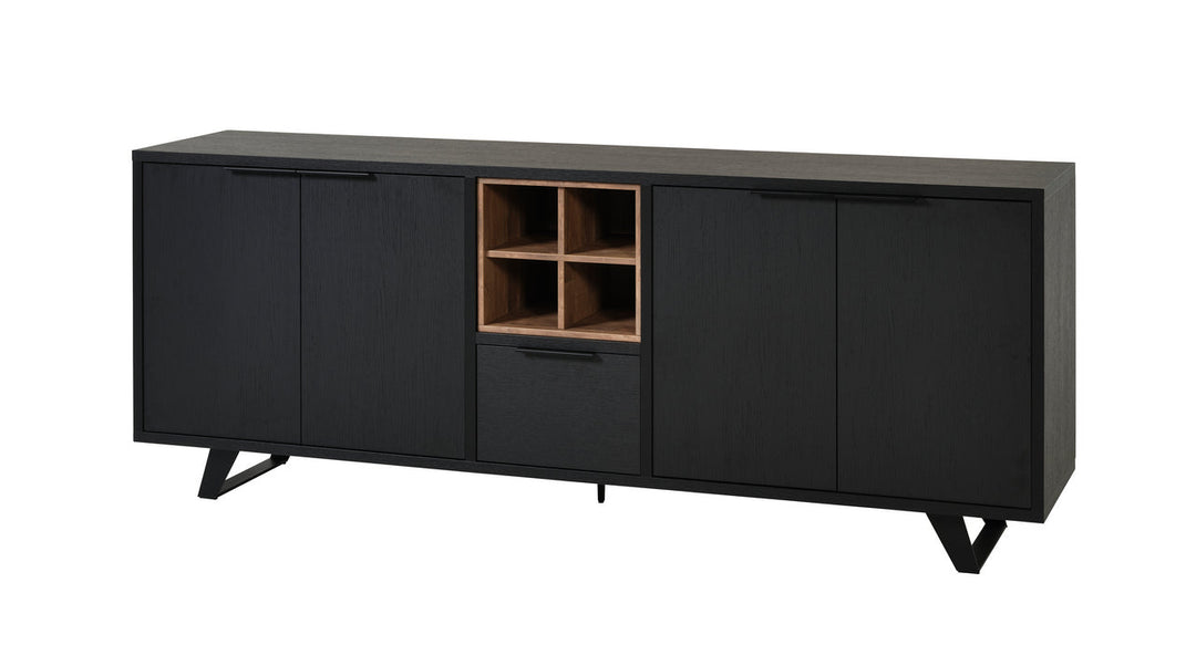 Meubar - Dressoir Veneto - DR6 - K717 - Elegant black/Old teak  - 236x92x50cm