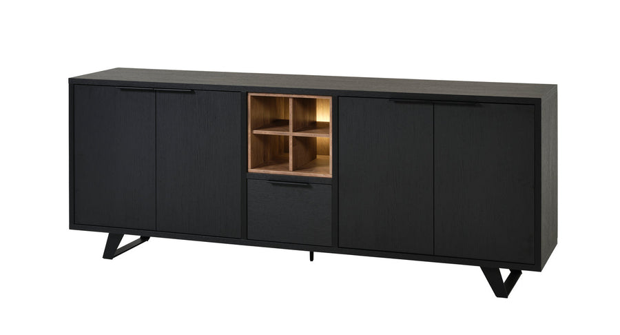 Meubar - Dressoir Veneto - DR7 - K717 - Elegant black/Old teak  - 208x92x50cm