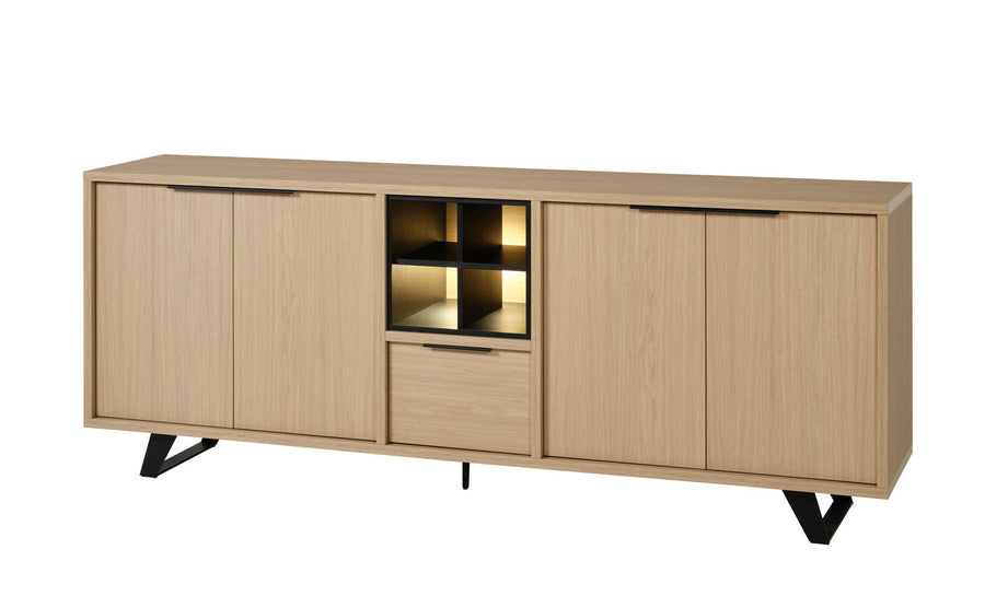 Meubar - Dressoir Veneto - DR6 - K726 - Elegant oak/Elegant black  - 236x92x50cm