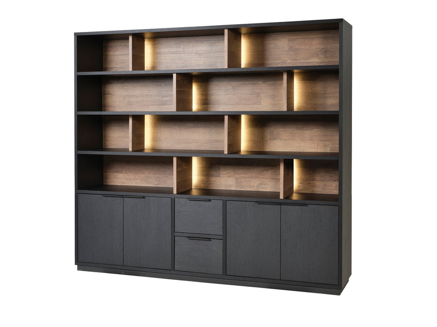 Meubar - Wandkast  Veneto - WB6 - K717 - Elegant black/Old teak  - 236x212x50cm