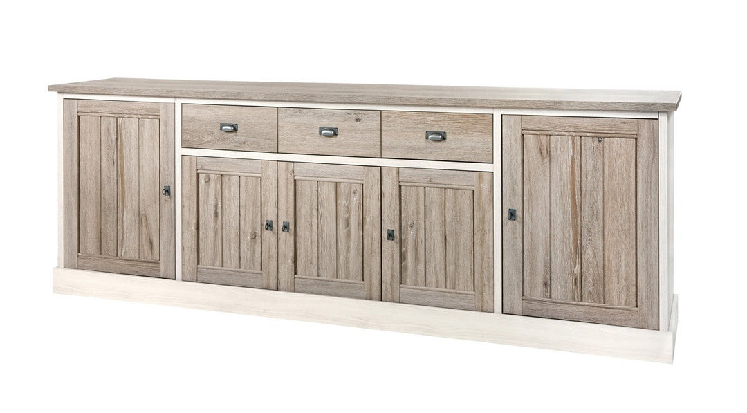 Meubar - Dressoir York  - DR1 - K499 - Lariks/Kristal eik licht bruin  - 259x90x50cm