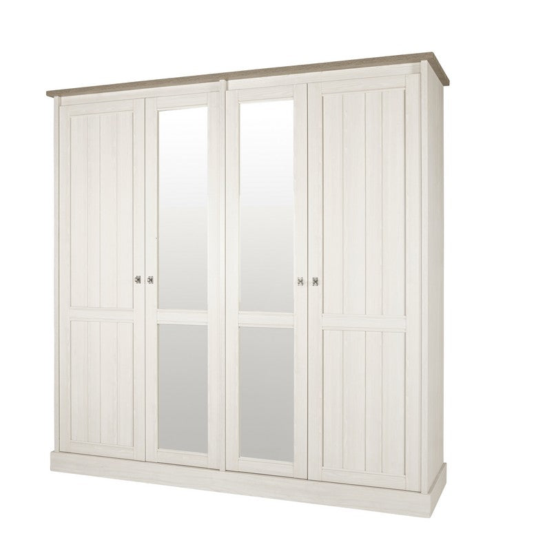 Meubar - Kleerkast York  - K4S2 - K467 - Lariks/Kristal eik licht bruin  - 212x213x61cm