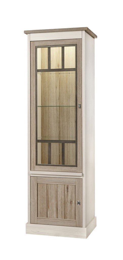 Meubar - Kolomkast York  - KV1L - K499 - Lariks/Kristal eik licht bruin  - 670x212x50cm