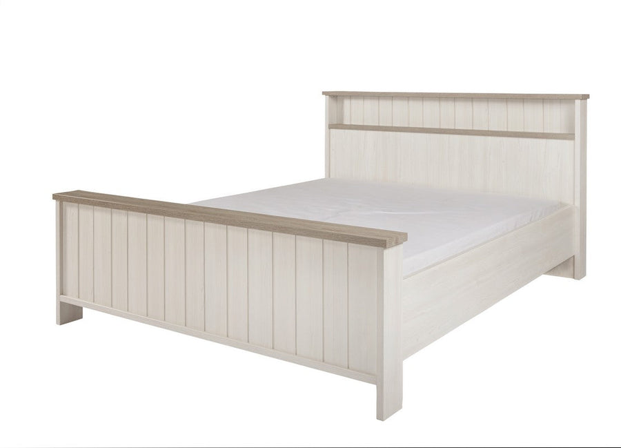 Meubar - Tweepersoonsbed hoog York  - LB180HK-2M00 - K467 - Lariks/Kristal eik licht bruin  - 180x104x200cm