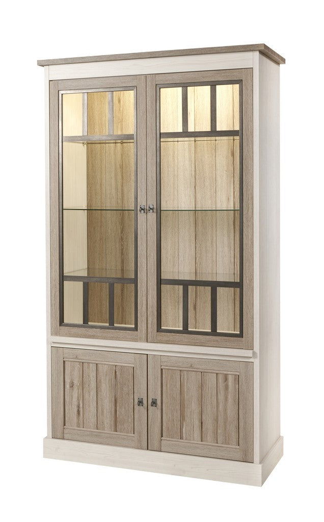 Meubar - Barkast York  - V1 - K499 - Lariks/Kristal eik licht bruin  - 122x222x50cm