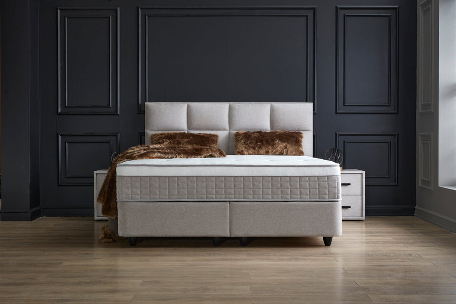 BSP - Boxspring Hanna - Stof - Beige - 160x110x200cm