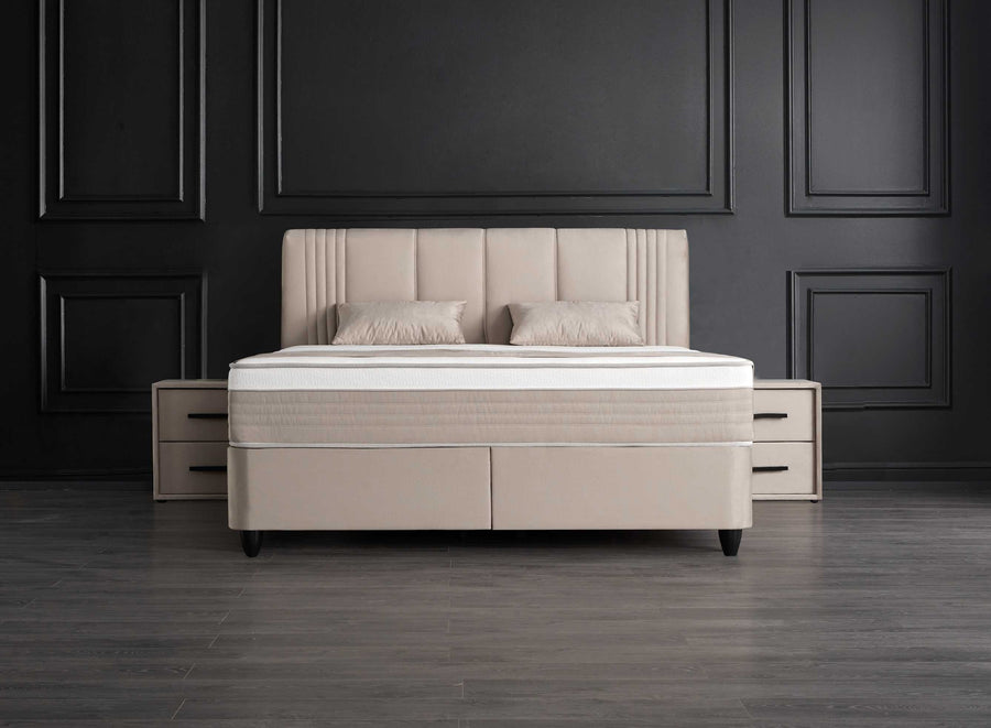 BSP - Boxspring Lindo - Stof - Beige - 90x110x200cm