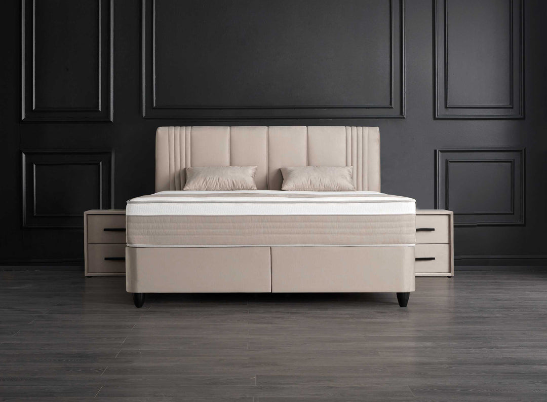 BSP - Boxspring Lindo - Stof - Beige - 160x110x200cm