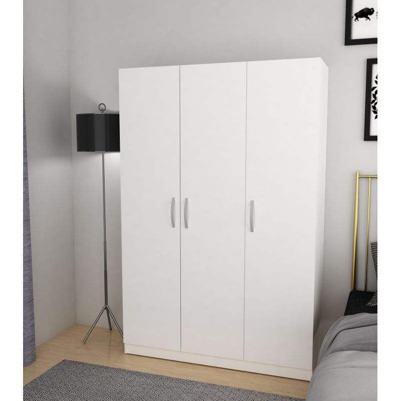 Armoire Snow - 3 portes battantes - Blanc - 120x180x40cm