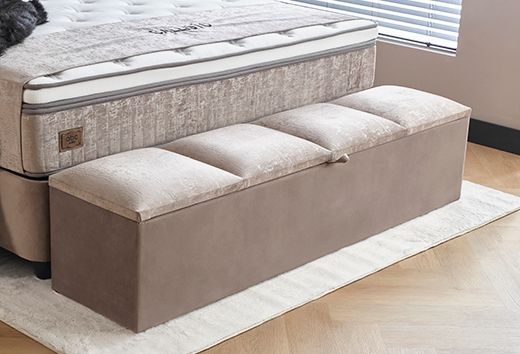 BSP - Opbergbank Klara  - Stof Beige - 160x65x50cm