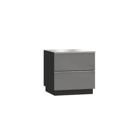 Table de chevet Helio 2S - Noir/Gris - 50x48x50cm