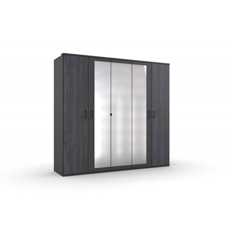 Wimex - Armoire Copenhague - 5 portes tournantes - 225x208x58cm