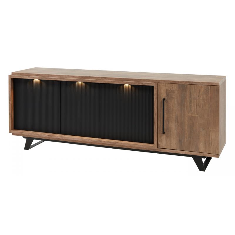 Meubar - Buffet Trentino - DR7 - K671 - Chêne Foncé/Noir - 218x82x50cm